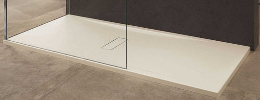Novellini Custom Piatto Doccia Dimensione 180x90 Altezza Spessore 3,5 cm Colore Beige Installazione Appoggio Filo Pavimento Sagomabile Superficie Liscia Materiale Metacrilato Compreso Piletta Scarico e Copri Piletta