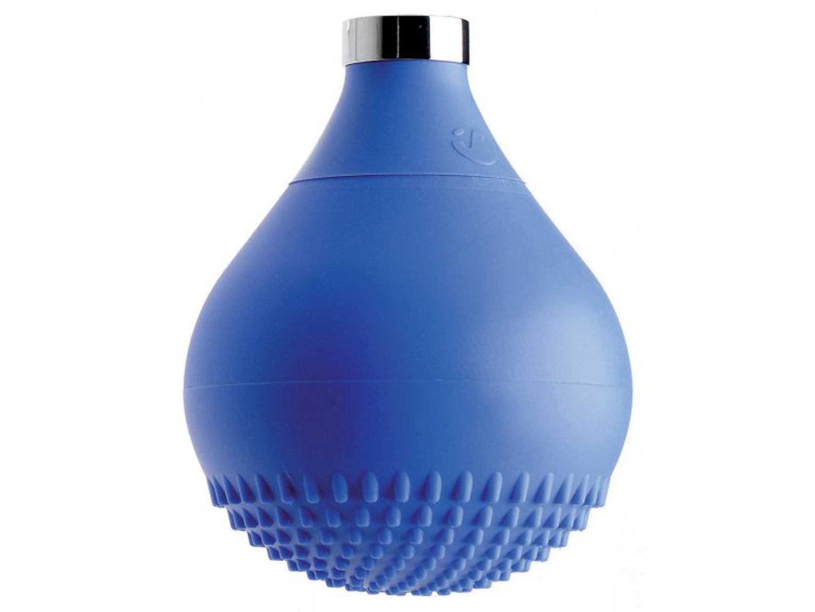 IB Rubinetti DROP Soffione Doccia Forma A Goccia In Silicone Blu Installazione A Soffitto O Parete Misura 118x172 mm Uscita Acqua Pioggia Stile Moderno Attacco In Ottone Finitura Cromata