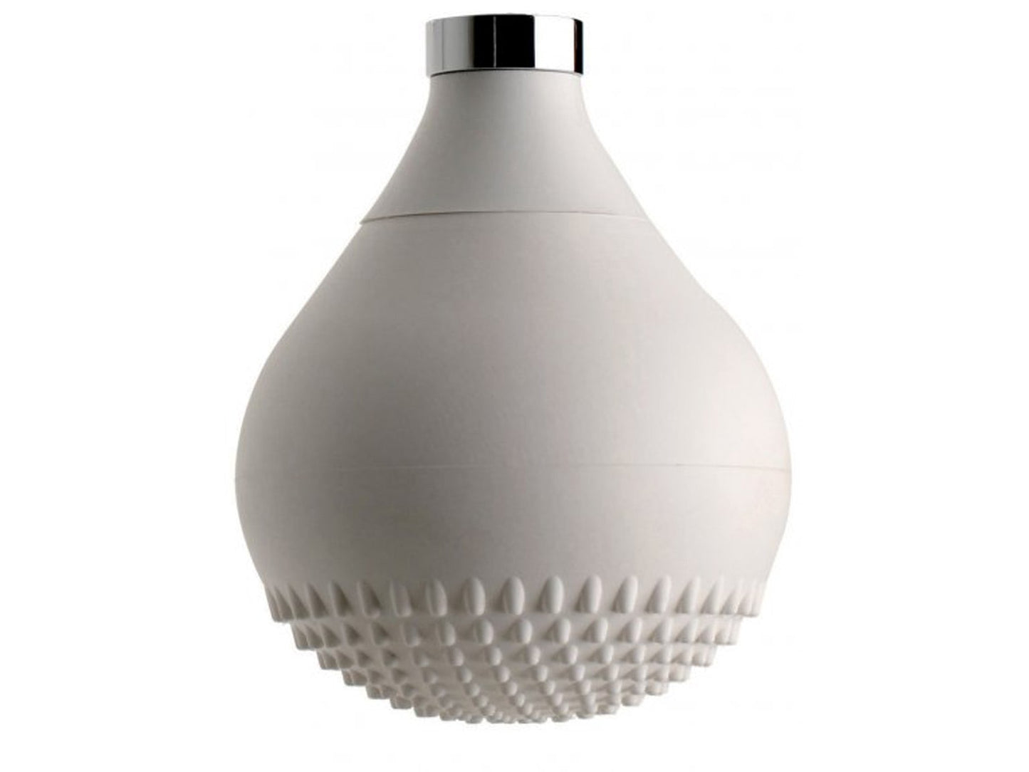 IB Rubinetti DROP Soffione Doccia Forma A Goccia In Silicone Bianco Installazione A Soffitto O Parete Misura 118x172 mm Uscita Acqua Pioggia Stile Moderno Attacco In Ottone Finitura Cromata