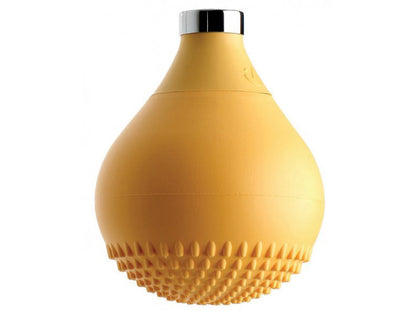 IB Rubinetti DROP Soffione Doccia Forma A Goccia In Silicone Arancio Installazione A Soffitto O Parete Misura 118x172 mm Uscita Acqua Pioggia Stile Moderno Attacco In Ottone Finitura Cromata