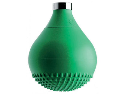 IB Rubinetti DROP Soffione Doccia Forma A Goccia In Silicone Verde Installazione A Soffitto O Parete Misura 118x172 mm Uscita Acqua Pioggia Stile Moderno Attacco In Ottone Finitura Cromata