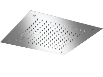 Soffione Duemmeggi Temptation Square 380 Inox Lucido 380x380 mm Incassato Soffitto Getto Singolo Pioggia Luci LED RGB Cromoterapia Radiocomando E Alimentatore