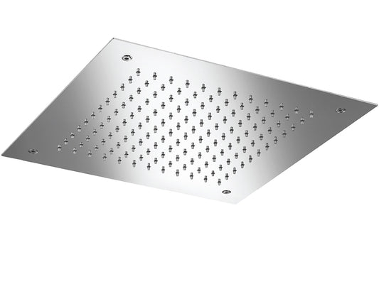 Soffione Duemmeggi Temptation Square 380 Inox Lucido 380x380 mm Incassato Soffitto Getto Singolo Pioggia Luci LED RGB Cromoterapia Radiocomando E Alimentatore