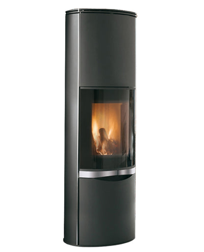 Stufa Legna Aria Calda Naturale Palazzetti Erica con Accumulo Potenza 9,8 kW Rivestimento Acciaio Colore Nero
