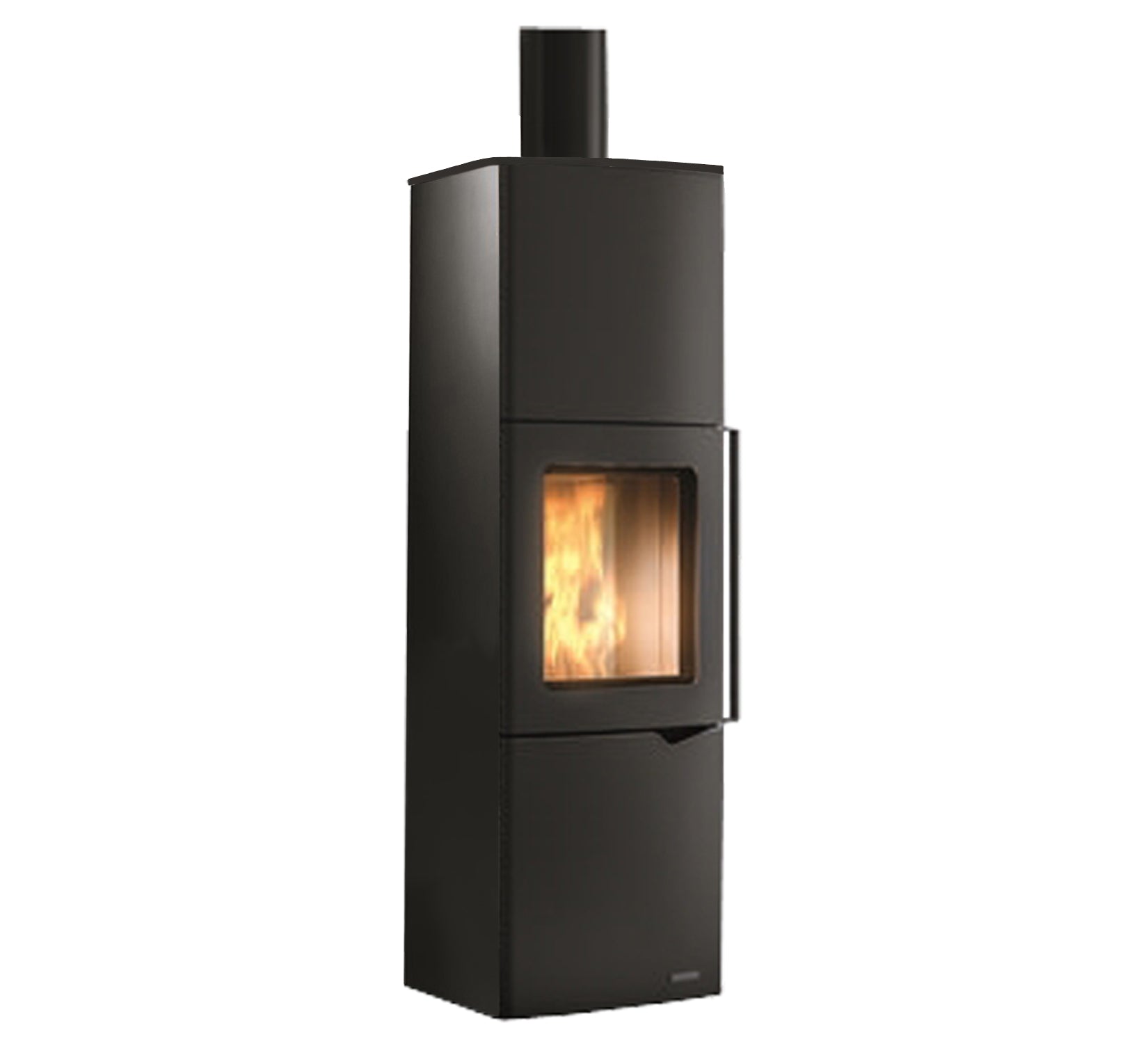 Stufa Legna Aria Calda Naturale Palazzetti Eva S con Accumulo Potenza 9 kW Rivestimento Acciaio Colore Antracite