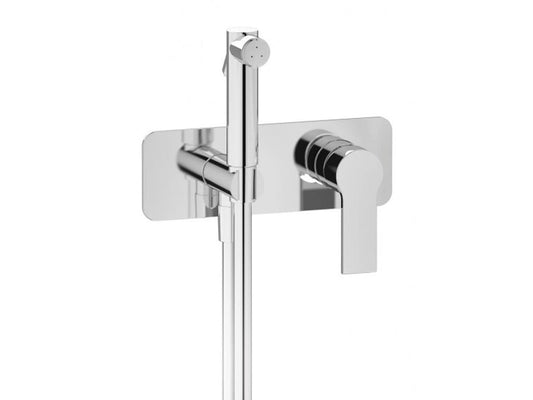 IB Rubinetti WHYNOT? Set Di Parti Esterne ed Interne Installazione Incasso A Muro Con Piastra Per Idroscopino Igienico Con Miscelatore Per WC Materiale Ottone Finitura Cromata