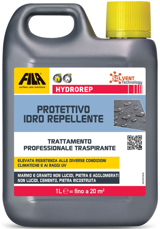 Fila Hydrorep Protettivo Idrorepellente Base Solvente 1 Litro Protegge Acqua Umidità Pavimenti Esterni Rende Idrorepellenti Pareti Rivestimenti Protegge Fughe Ideale Muri Cemento Pietra Agglomerati Non Lucidi Pietra Ricostruita