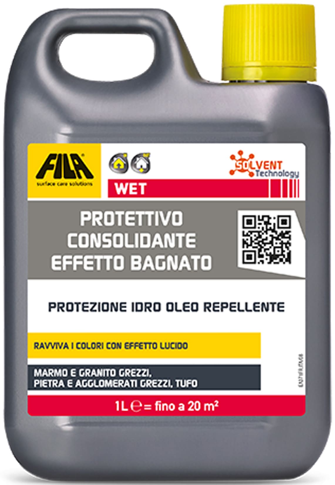 Fila Wet Filawet Protettivo Consolidante Trattamento Effetto Bagnato Base Solvente 1 Litro Per Superfici Finitura Grezza Burattata Fiammata A Spacco Pietra Agglomerati Grezzi Tufo Protegge Materiale da Acqua Olio