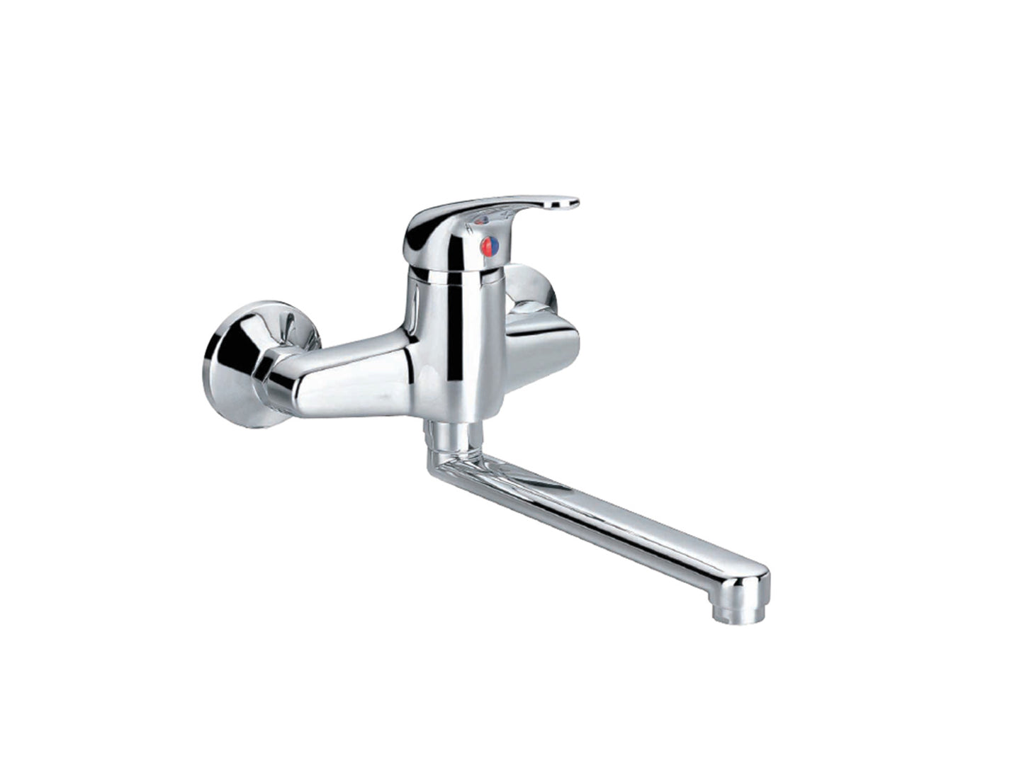 Miscelatore Lavello A Parete Muro Duemmeggi Gamma 2 Fori 1 Leva Manopola Monocomando Stile Moderno Classico Contemporaneo Materiale Ottone Finitura Cromata Made in Italy Garanzia 5 Anni