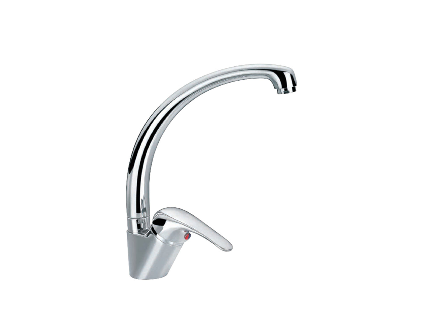 Miscelatore Lavello Canna Snodata Alta Duemmeggi Gamma Appoggio 1 Foro Monoforo 1 Leva Manopola Monocomando Stile Moderno Classico Contemporaneo Materiale Ottone Finitura Cromata Made in Italy Garanzia 5 Anni