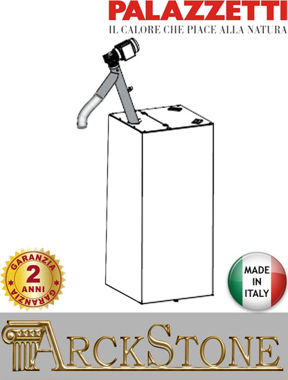 Palazzetti Gruppo Di Caricamento Pellet Con Serbatoio Ermetico Supplementare Reversibile Dotato Di Rotelle Capacità 230 kg