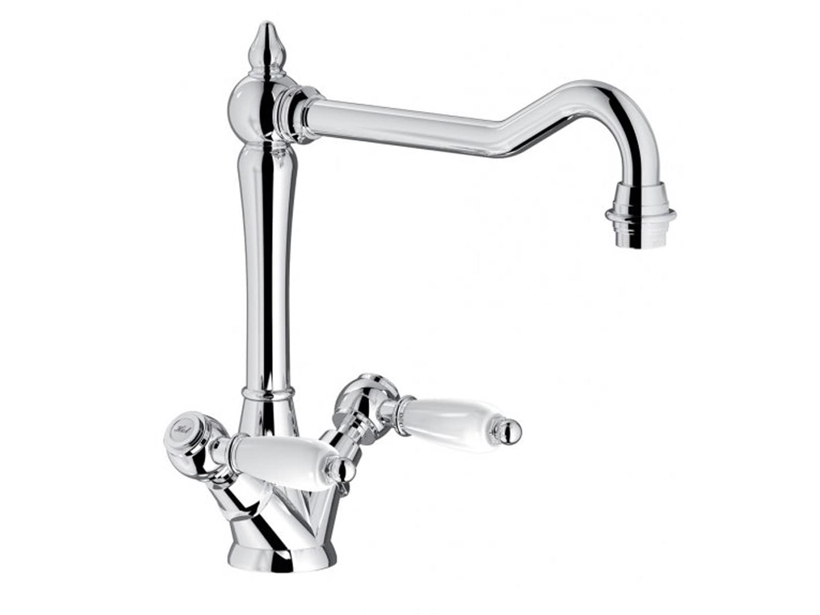 IB Rubinetti HERMES Elle Miscelatore Lavello Standard Appoggio Monoforo Con Due Leve Stile Classico Materiale Ottone Finitura Cromata