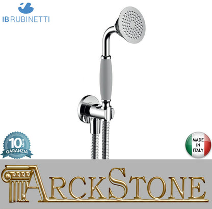 IB Rubinetti SHOWER & CO Duplex Hermes Presa Tonda Doccetta Tonda Monogetto Flessibile Stile Classico Materiale Ottone Finitura Cromata