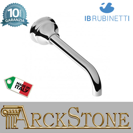 Bocca d'erogazione lunga a parete marca IB rubinetti modello Hermes rubinetteria rubinetto ottone cromato bagno casa muro fontana finitura cromo rivenditore autorizzato campania arredamento arredo qualità made in italy azienda certificata garanzia 10 anni