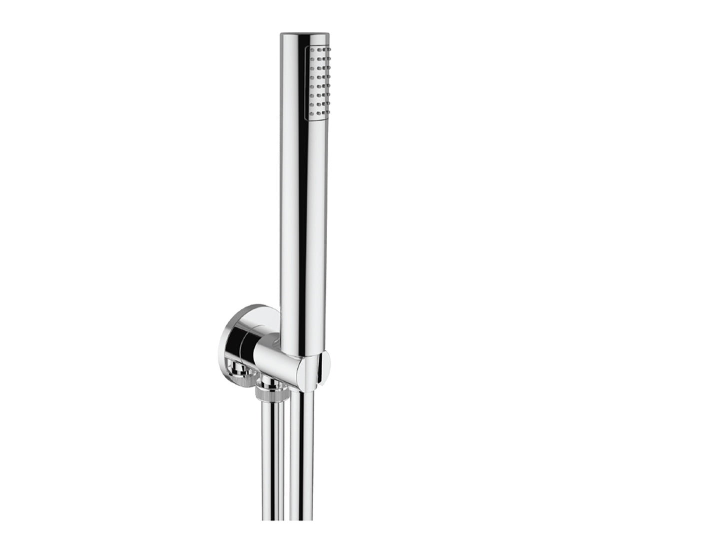 Kit Doccia Tondo Completo Di Duplex Tondo In Ottone Con Presa Acqua Flex Flessibile Inox cm 150 Doppia Aggraffiatura E Doccia Tonda In Ottone Duemmeggi Round Ottone Finitura Cromata