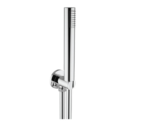 Kit Doccia Tondo Completo Di Duplex Tondo In Ottone Con Presa Acqua Flex Flessibile Inox cm 150 Doppia Aggraffiatura E Doccia Tonda In Ottone Duemmeggi Round Ottone Finitura Cromata