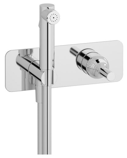 IB Rubinetti BATLO' Set Di Parti Esterne e Corpo ad Incasso A Muro Con Piastra Per Idroscopino Igienico Con Miscelatore Per WC Materiale Ottone Finitura Cromata