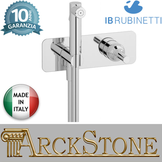 IB Rubinetti BATLO' Set Di Parti Esterne e Corpo ad Incasso A Muro Con Piastra Per Idroscopino Igienico Con Miscelatore Per WC Materiale Ottone Finitura Cromata