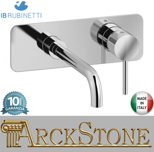 Miscelatore Lavabo Incasso Parete IB Rubinetti Industria Completo Di Piletta Di Scarico Click-Clack Materiale Ottone Finitura Cromata