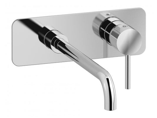 Miscelatore Lavabo Incasso Parete Bocca Lunga IB Rubinetti Industria Completo Di Piletta Di Scarico Click-Clack Materiale Ottone Finitura Cromata