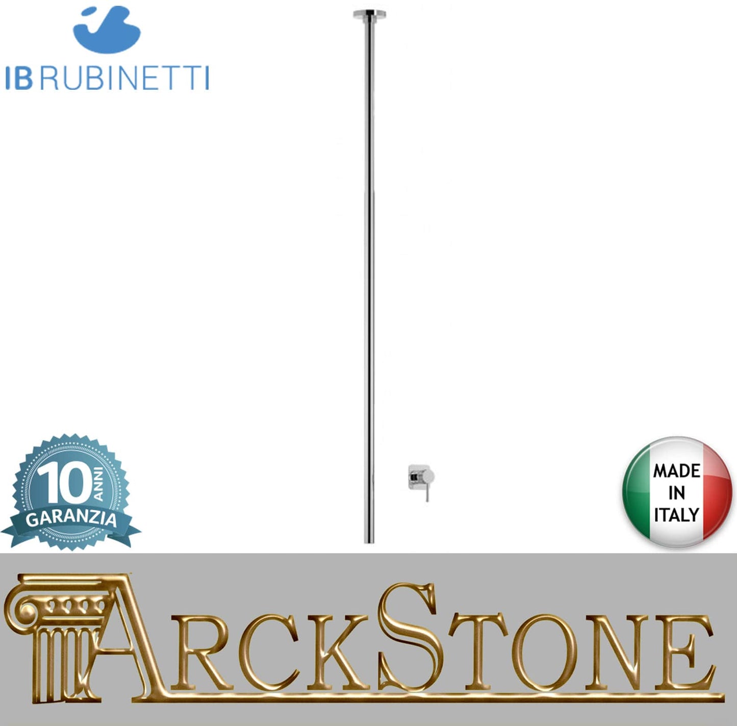 IB Rubinetti Industria Miscelatore Lavabo 2 Fori A Soffitto Senza Piletta Di Scarico 1 Leva Comando Remoto Con Piastra Stile Moderno Lunghezza 1609 mm Materiale Ottone Finitura Cromata