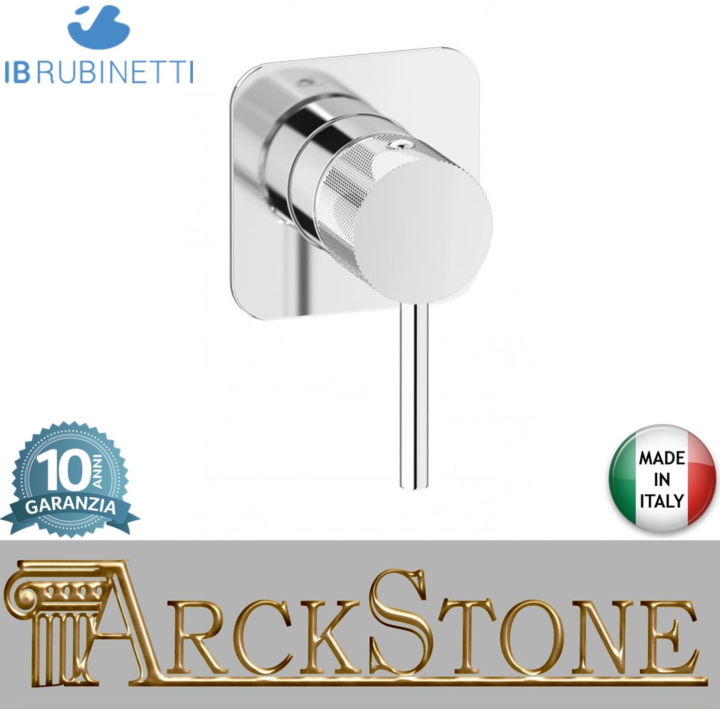 IB Rubinetti Industria Miscelatore Doccia Con Set Di Parti Esterne e Corpo Incasso A Parete A Una Via Con Piastra Senza Piletta Di Scarico Stile Moderno Materiale Ottone Finitura Cromata