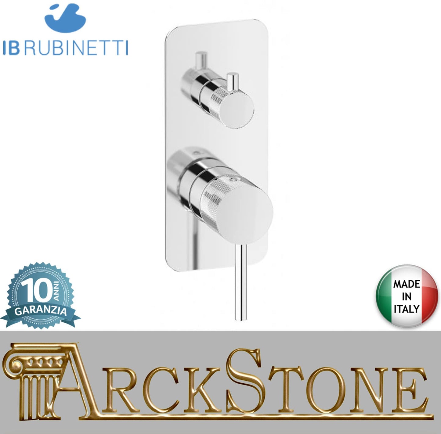 Miscelatore Doccia Incasso A Tre Vie Completo IB Rubinetti Industria Materiale Ottone Finitura Cromata