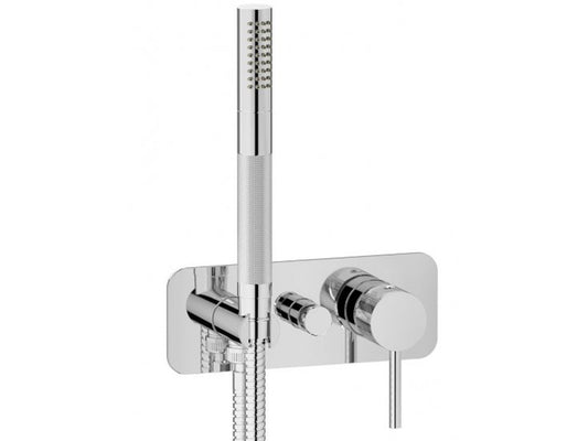 Miscelatore Doccia Incasso A Due Vie IB Rubinetti Industria Con Kit Doccetta Integrato Nella Placca Materiale Ottone Finitura Cromata