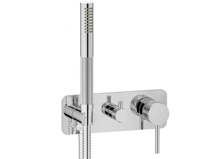 Miscelatore Doccia Incasso A Tre Vie IB Rubinetti Industria Con Kit Doccetta Integrato Nella Placca Materiale Ottone Finitura Cromata