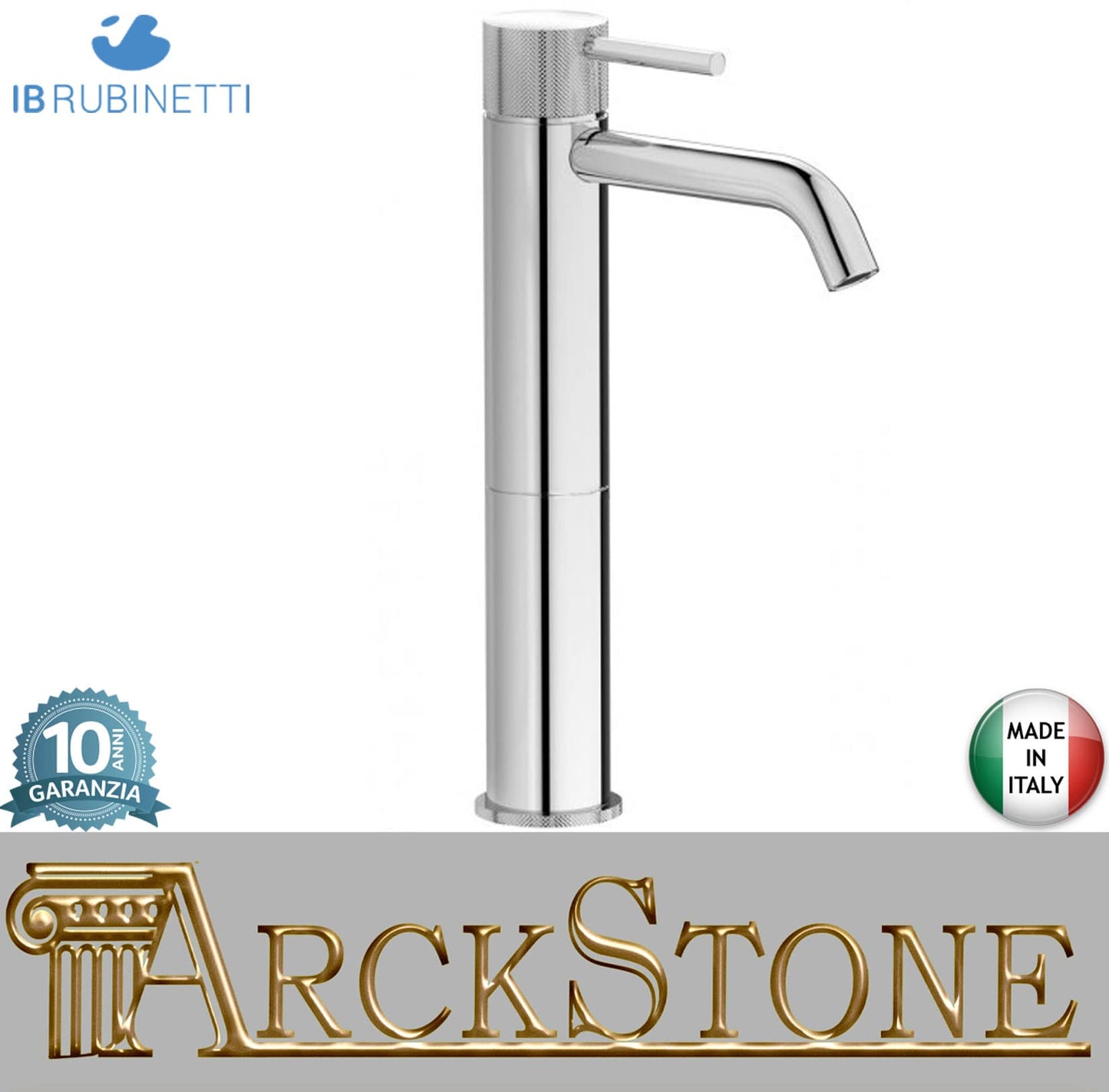 IB Rubinetti KITCHEN Miscelatore Lavello Standard Installazione Appoggio Monoforo Monocomando Stile Moderno Materiale Ottone Finitura Cromata