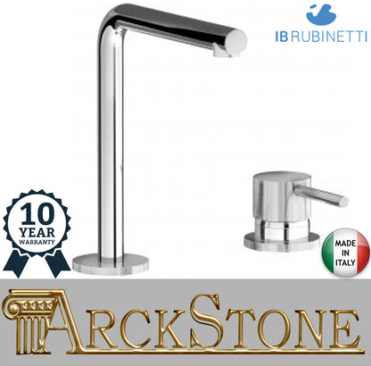 Miscelatore Lavabo A Due Fori Appoggio IB Rubinetti Industria Materiale Ottone Finitura Cromata