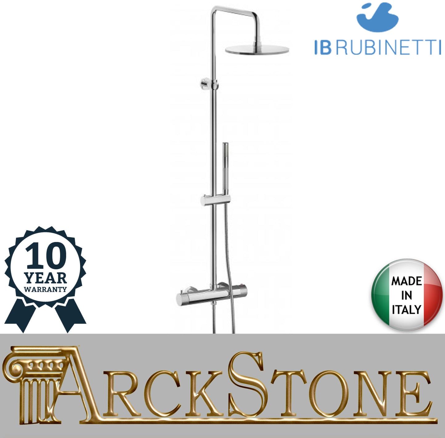 Colonna Doccia Completo Di Miscelatore Kit Doccia Soffione IB Rubinetti Industria Materiale Ottone Finitura Cromata