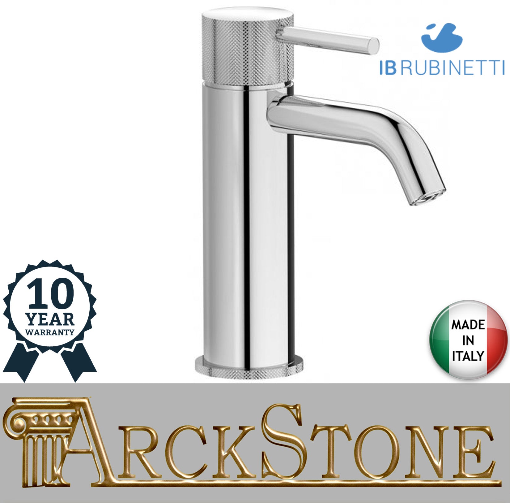 Miscelatore Lavabo IB Rubinetti Industria Completa Di Piletta Di Scarico Click-Clack Materiale Ottone Finitura Cromata