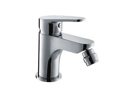 Miscelatore Bidet Con Piletta Scarico Automatico 1" 1/4" Duemmeggi Sky Installazione Appoggio Monoforo 1 Foro 1 Leva Manopola Monocomando Stile Moderno Ottone Finitura Cromata Made in Italy Garanzia 5 Anni