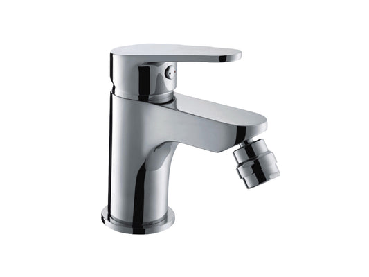 Miscelatore Bidet Con Piletta Scarico Automatico 1" 1/4" Duemmeggi Sky Installazione Appoggio Monoforo 1 Foro 1 Leva Manopola Monocomando Stile Moderno Ottone Finitura Cromata Made in Italy Garanzia 5 Anni