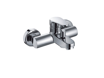 Miscelatore Vasca Esterno Con Duplex E Set Doccia Duemmeggi Sky Installazione Parete Muro 3 fori Con Doccetta Monocomando 1 Leva Manopola Stile Moderno Ottone Finitura Cromata Made in Italy Garanzia 5 Anni