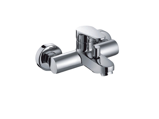 Miscelatore Vasca Esterno Con Duplex E Set Doccia Duemmeggi Sky Installazione Parete Muro 3 fori Con Doccetta Monocomando 1 Leva Manopola Stile Moderno Ottone Finitura Cromata Made in Italy Garanzia 5 Anni