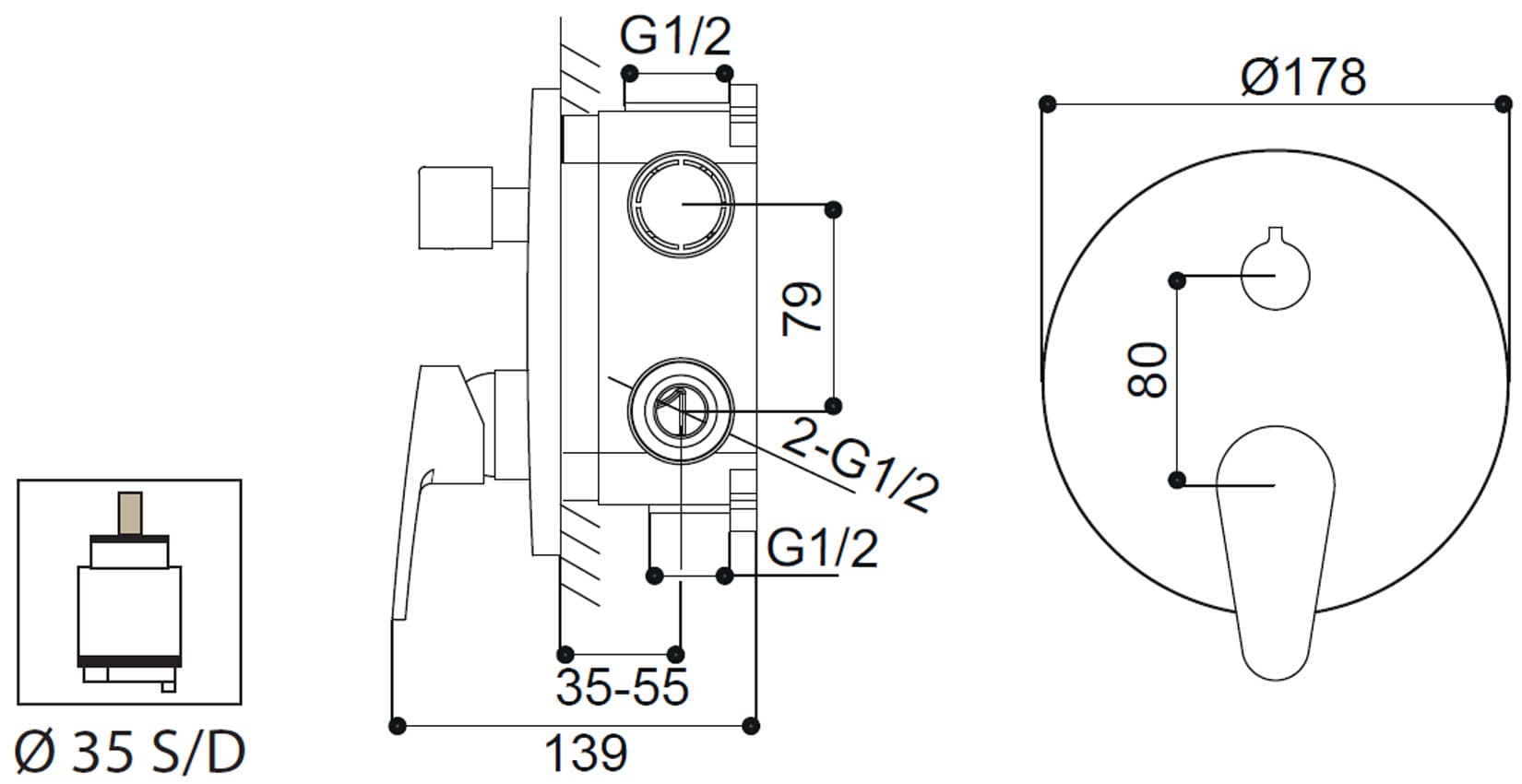 Miscelatore Incasso Doccia Con Deviatore Piastra Lusso Meccanico Duemmeggi Sky Installazione Muro Parete 2 Vie 2 Fori Meccanico 1 Leva Monocomando Stile Moderno Materiale Ottone Finitura Cromata Made in Italy Garanzia 5 Anni