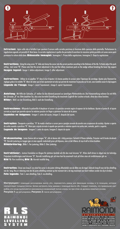 Raimondi Levelling System R.L.S. RLS Pinza Accessorio Utensile per applicare le piastrelle mattonelle a pavimento