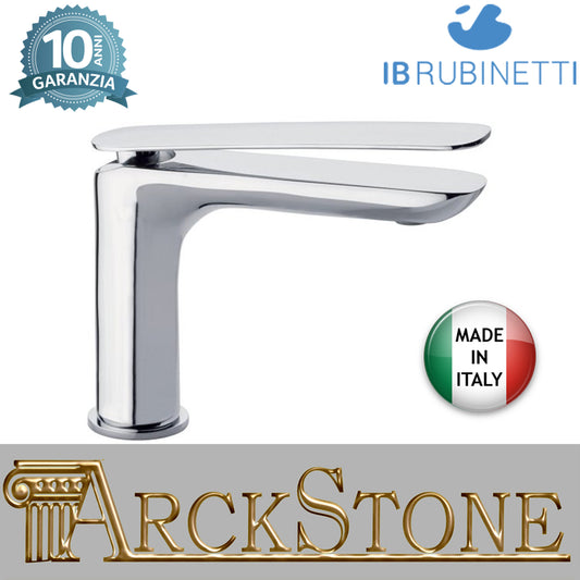 Miscelatore lavabo completo di piletta di scarico Click-Clack marca IB rubinetti modello K2 rubinetteria rubinetto ottone cromato bagno casa parete muro fontana finitura cromo rivenditore autorizzato campania arredamento garanzia 10 anni made in italy 