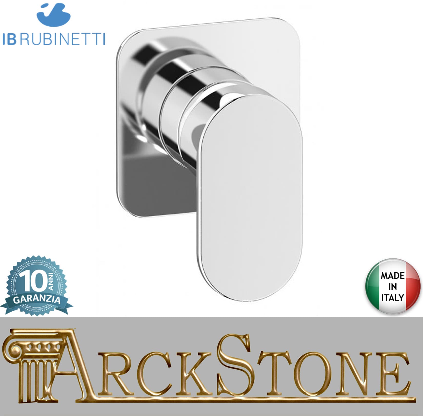 Miscelatore doccia incasso una via completo marca IB rubinetti modello K2 rubinetteria rubinetto ottone cromato bagno casa parete fontana finitura cromo rivenditore autorizzato campania arredamento garanzia 10 anni azienda certificata