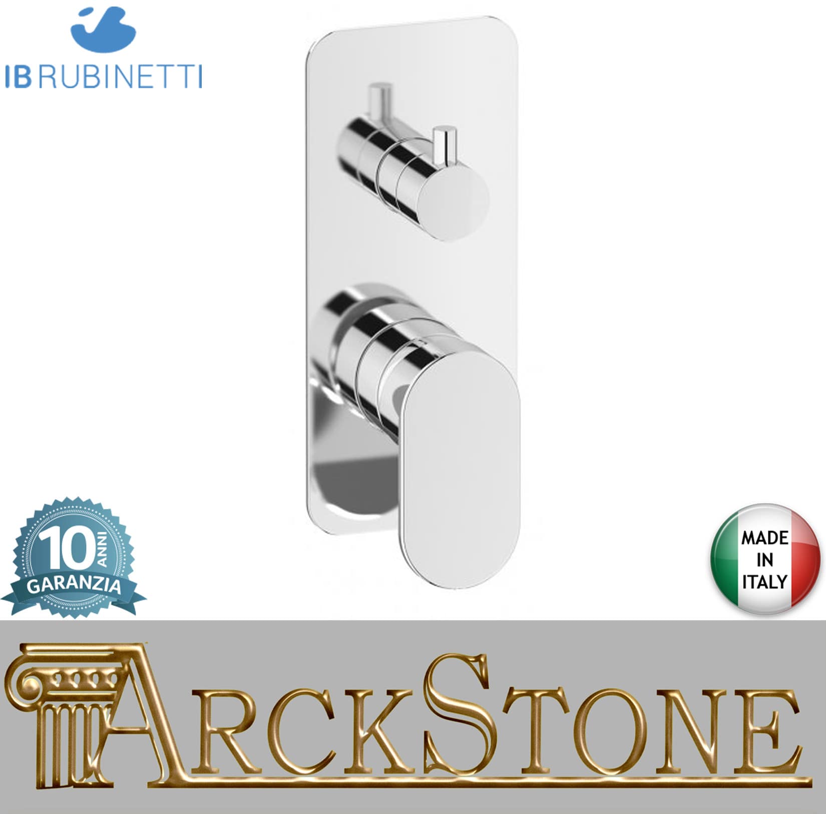 Miscelatore doccia incasso tre vie completo marca IB rubinetti modello K2 rubinetteria rubinetto ottone cromato bagno casa parete fontana finitura cromo rivenditore autorizzato campania arredamento garanzia 10 anni azienda certificata