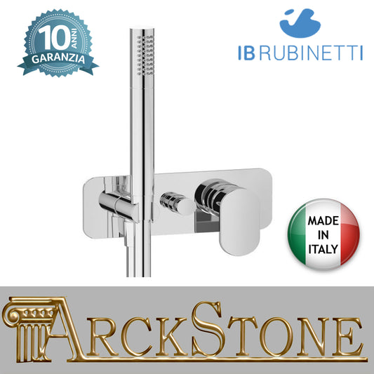 Miscelatore doccia incasso due vie con kit doccia integrato nella placca marca IB rubinetti modello K2 rubinetteria rubinetto ottone cromato bagno casa parete fontana finitura cromo rivenditore autorizzato campania arredamento garanzia 10 anni azienda 