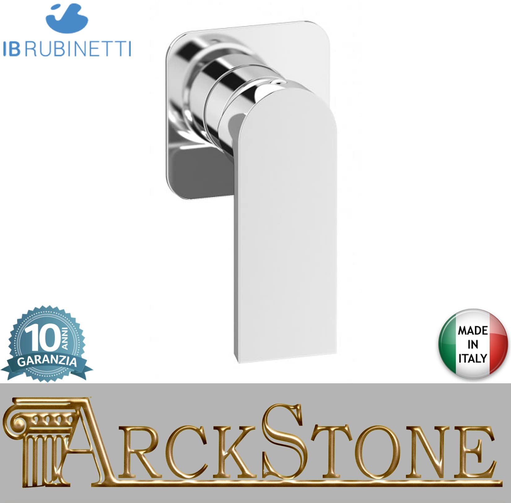 Miscelatore doccia incasso una via completo marca IB rubinetti modello K3 rubinetteria rubinetto ottone cromato bagno casa parete fontana finitura cromo rivenditore autorizzato campania arredamento garanzia 10 anni azienda certificata qualità