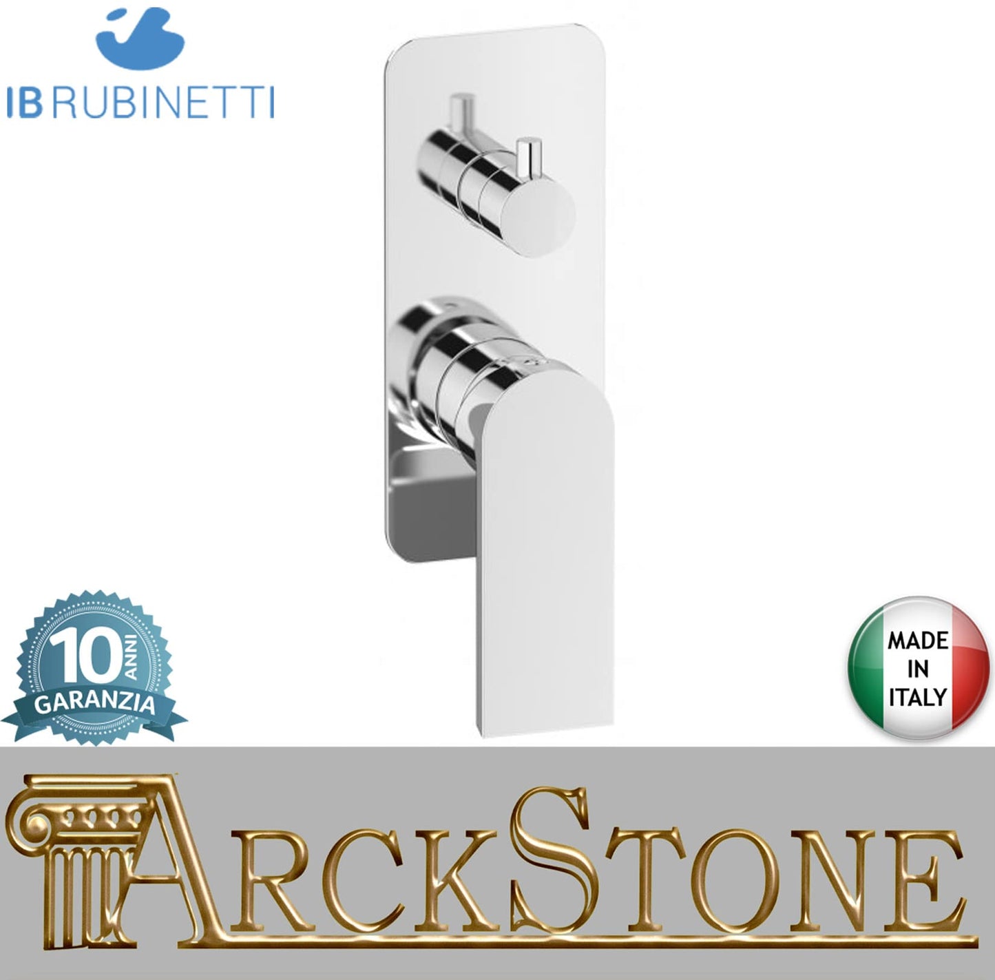 Miscelatore doccia incasso tre vie completo marca IB rubinetti modello K3 rubinetteria rubinetto ottone cromato bagno casa parete fontana finitura cromo rivenditore autorizzato campania arredamento garanzia 10 anni azienda certificata qualità