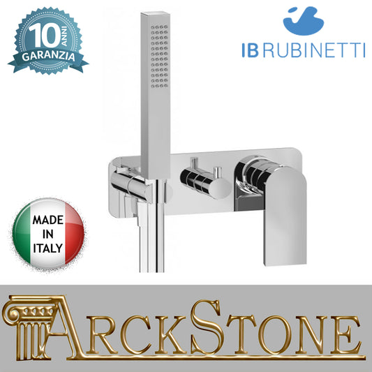 Miscelatore doccia incasso tre vie con kit doccia integrato nella placca marca IB rubinetti modello K3 rubinetteria rubinetto ottone cromato bagno casa parete fontana finitura cromo rivenditore autorizzato campania arredamento garanzia 10 anni azienda