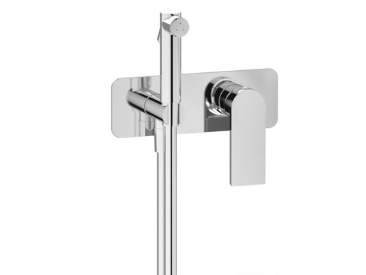 IB Rubinetti K3 Set Di Parti Esterne e Corpo ad Incasso A Muro Con Piastra Per Idroscopino Igienico Con Miscelatore Per WC Materiale Ottone Finitura Cromata