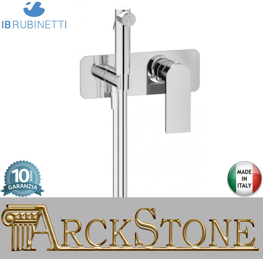 IB Rubinetti K3 Set Di Parti Esterne e Corpo ad Incasso A Muro Con Piastra Per Idroscopino Igienico Con Miscelatore Per WC Materiale Ottone Finitura Cromata