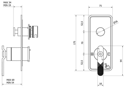 Miscelatore doccia marca IB Rubinetti modello Bold Lever Flat finitura ottone cromato incasso parete due vie deviatore muro rubinetteria arredo bagno cromo azienda mix acqua rivenditore autorizzato campania napoli garanzia 10 anni qualità made in italy