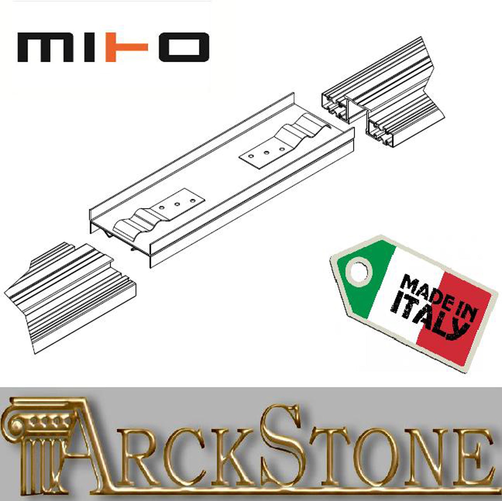 Kit Staffa di Giunzione per Controtelai Marca Mito Larghezza 60 70 80 90 100 cm